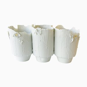 Big Porcelain Imperfections Vases by Dora Stanczel, Set of 3