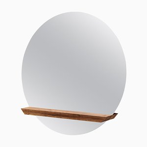 Oak Round Guillotine Mirror by Jeffrey Huyghe