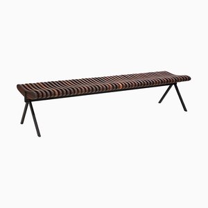 Small Perlude Natural Walnut Bench by Caroline Voet