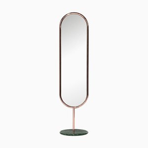 Miroir de Bureau Marshmallow en Cuivre et Marbre Vert par Royal Stranger