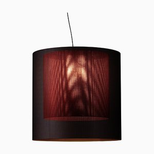 Lámpara colgante Moaré XL en negro y rojo de Antoni Arola