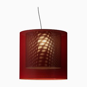 Red and Black Moaré Xl Pendant Lamp by Antoni Arola