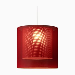 Lampe à Suspension Moaré XL Rouge par Antoni Arola