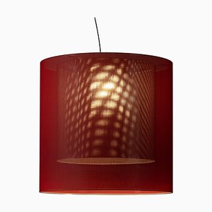 Lampe à Suspension Moaré XL Rouge et Grise par Antoni Arola