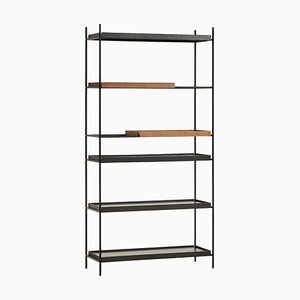 Hohes Regal VI aus Nussholz & Schwarz von Hanne Willmann