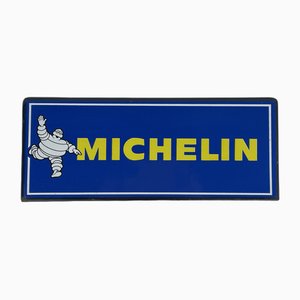 Cartel publicitario Michelin francés vintage pequeño esmaltado y metal, años 60