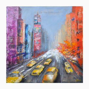 Dany Soyer, New York: Taxis Jaunes, 2023, Acrilico su tela