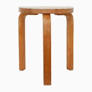 Early Stool in Leather by Alvar Aalto for O.Y. Furniture and Construction Factory A.B. / Artek, Finnland, 1950s