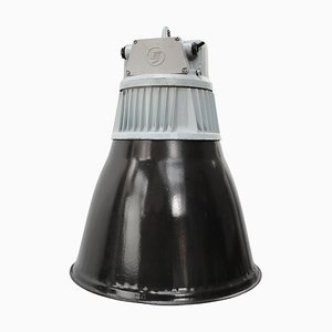 Lámparas colgantes industriales vintage de esmalte negro