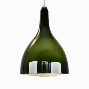 Lámpara colgante Mid-Century de vidrio doble al estilo de Fog and Mørup