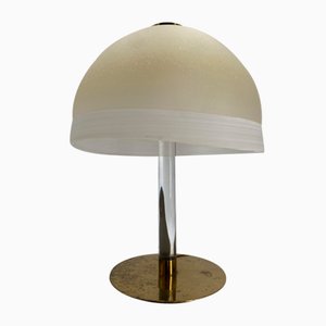 Italian Table Lamp with Umbrella in Murano Glass from Leucos, 1970s