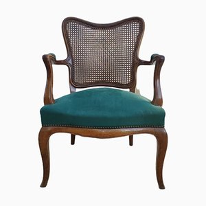 Louis XV Chair with Fishing Butterfly Support with a Backed Grid with Grille