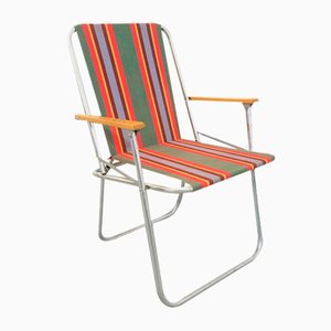 Folding Garden Armchair in Metal and Fabric, 1970s