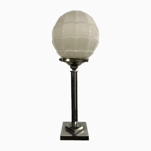 Lampada a sfera Art Déco in metallo cromato, 1930