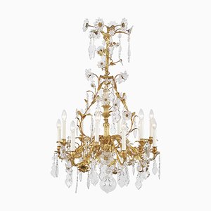 French Golden Chandelier with Crystals