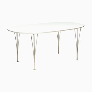 Mesa superelíptica blanca atribuida a Piet Hein & Bruno Mathsson para Fritz Hansen, 2018