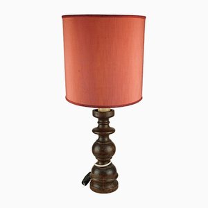 Lampada vintage con base in legno