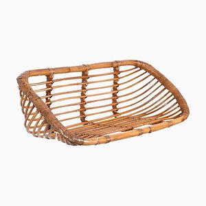 Mid-Century Wall Shelf in Rattan and Bamboo by Franco Albini, Italy, 1960s