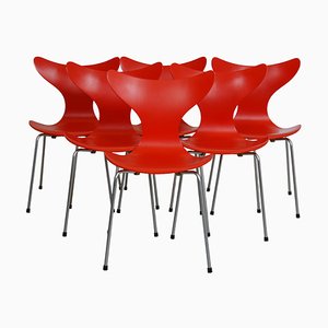 Lilly Chairs by Arne Jacobsen for Fritz Hansen, Set of 6