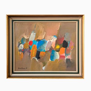 Patches, 1950s, Oil on Board, Framed