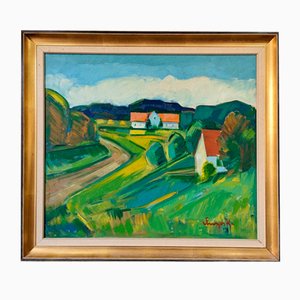 Esplendor del paisaje, óleo sobre lienzo, años 50, enmarcado