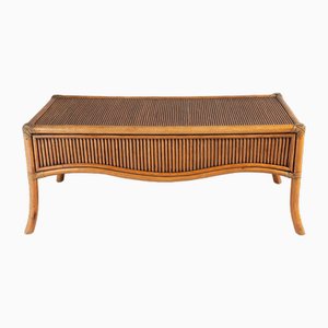 Grande Table Basse Mid-Century Rectangulaire en Bambou dans le style Vivai Del Sud, 1970s