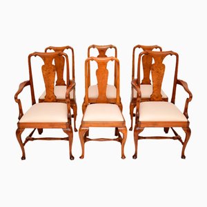 Antique Dining Chairs in Walnut, 1910s, Set of 6