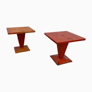 Red Kub Tables from Tolix, 1950s, Set of 2