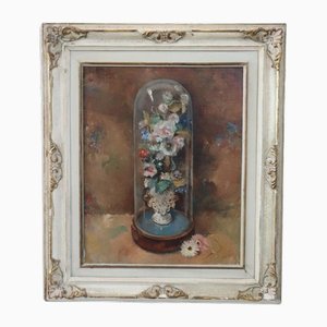 Still Life with Flowers, 1938, Oil on Board, Framed