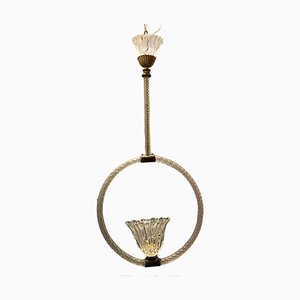 Lámpara colgante de cristal de Murano de Ercole Barovier, años 40
