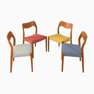 Model 71 Dining Chairs by Niels O. Møller, 1950s, Set of 4