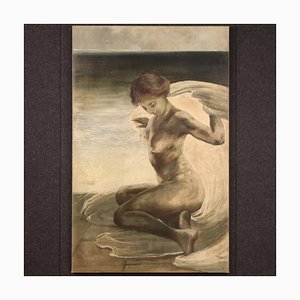Desnudo de mujer joven, principios del siglo XX, óleo sobre lienzo