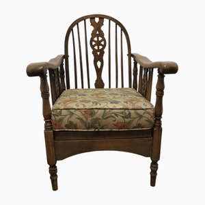 Beech and Ash Wheel Back Reclining Chair, 1930s