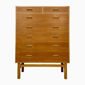 Large Danish Oak Chest of Drawers attributed to Holger Jensen for FDB Møbler, 1960s