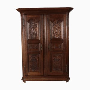 18 Century Baroque Louis XVI French Cabinet with Carvings, 1780s