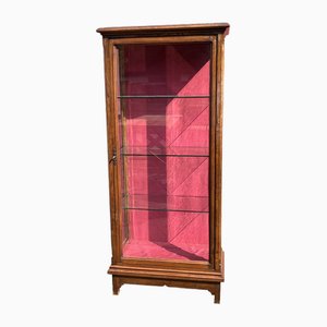 Braune Vintage Holz Vitrine