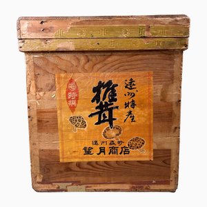 Cajón de transporte de té japonés de madera, años 50