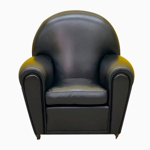 Vanity Fair XC Armchair in Genuine Black Leather from Poltrona Frau