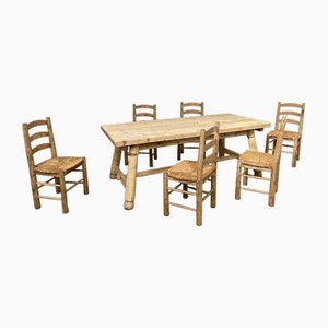 Tisch & Slavy Tisch & Stühle Set von Georges Robert, 1950er, 7er Set