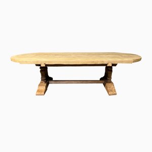 Long French Farmhouse Dining Table in Bleached Oak, 1925