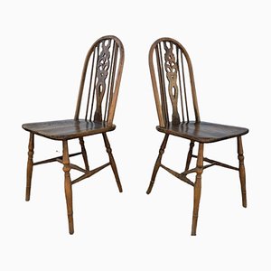 Englische Windsor Stühle aus Buche, 2er Set