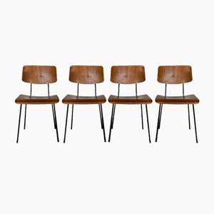 Teak and Steel Dining Chairs by Tjerk Reijenga for Pilastro, 1950s-1960s, Set of 4
