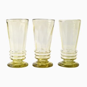 Vasos alemanes de vidrio, siglo XIX. Juego de 3