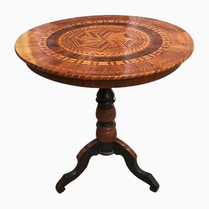 Round Inlaid Living Room Table