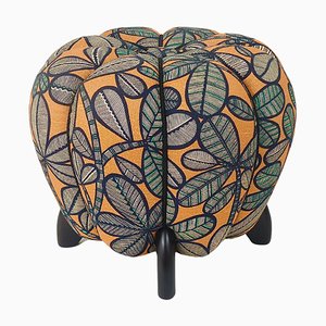 Pouf Art Deco con motivo a foglie di Jindrich Halabala, anni '30