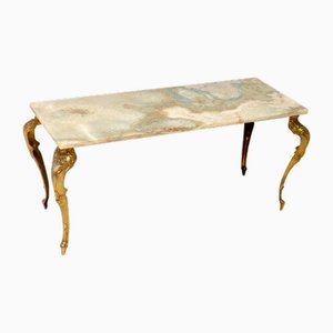French Onyx and Brass Coffee Table, 1930s