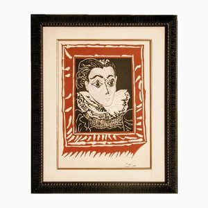 Pablo Picasso, Jacqueline, Lady with the Collar, Farbserigrafie, 1963, gerahmt