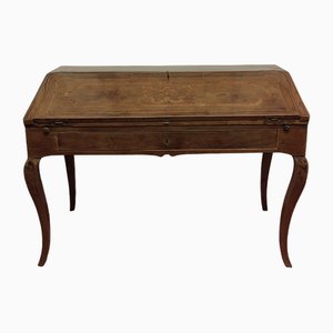 18th Century Flap Cabinet Writing Desk in Solid Walnut with Carvings