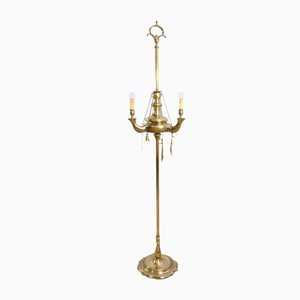 Lámpara de pie de bronce dorado, de finales del siglo XIX