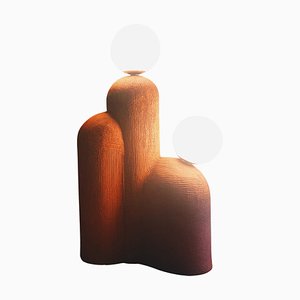 Lampada cilindrica in terracotta di Olivia Cognet